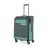 Travelite 4-Rad Koffer Größe M Weichschale aus recyceltem Material, Gepäck Serie VIIA: Trolley mit Dehnfalte + Kantenschutz, 67 cm, 70-80 Liter