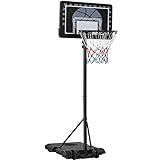 Yaheetech Basketballständer Höheverstellbare Basketballkörbe mit Rollen Tragbare Basketballanlage Standfuß mit Wasser oder Sand befüllbar Korbanlage für Indoor/Outdoor, 75,5 × 56,5 × 219-249 cm