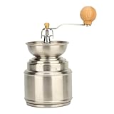 Mohnmühle Handmühle aus Edelstahl und Holz, Manuelle Kaffeemühle mit Kegelmahlwerk, Für Kaffee, Nüsse & Gewürze – Langlebig, Einfach Bedienen, Für Frischen Genuss Zuhause