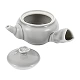 HOODANCOS Keramik Teekanne mit Langem Seitengriff Hitzebeständig und Isolierend Klassisches Design für Grünen Tee Jasmin Oolong tee Leichte Einfach zu Reinigende Kanne für Zuhause und Büro