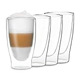 DUOS® Latte Macchiato Gläser Set 4x400ml, Doppelwandige ,...