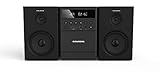 GRUNDIG MS 300 Design Micro Anlage, Kassette, FM-Tuner, MP3 Wiedergabe, USB, SD Karte, Bluetooth, GHF1050, Schwarz