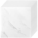 CYEER 20 Stück 30x30CM PVC Bodenbelag Selbstklebend, Vinylboden Selbstklebend Wasserfest Rutschfest, Selbstklebende Bodenfliesen für Küche, Wohnzimmer, Badezimmer(Weiß Marmoriert)