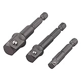 wolfcraft Stecknuss-Adapter-Set, 3-tlg. I 8797000 I Für sichere Stecknuss-Verbindungen