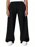 LuminBlaze Baggy Jogginghose Herren weitem Bein und elastischem Kordelzugbund, lockere Freizeit-Lounge-Sweatpants mit tiefen Taschen und bequemem Fleecefutter