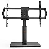 Perlegear TV Standfuss TV Ständer Schwenkbar für 37-65/70 Zoll Flach & Curved Fernseher bis zu 45 KG, TV-Standfüße Höhenverstellbar & Stabil,Universal Fernsehständer mit Max VESA 600x400mm