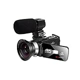 Vlogging-Kamera 4K Videokamera 4 8mp Digital-Video-Camcorder for VLOG-Recorder W-LAN Nightshot Cam Zeitraffer Touchscreen-Camcorder Multifunktionaler Camcorder