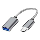 Adapter USB C auf USB, OTG Kabel, OTG Adapter, Nylon geflochtener Kabel, kompatibel mit iPhone 16/15 Pro Max, iPad Pro 2022, MacBook Pro, Galaxy S24/S23/S22/S21, Huawei P40/P30, Google Pixel