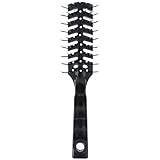 PARSA Beauty Entwirrbürste mit Luftschlitzen – Föhnbürste mit Kunststoffpins für schnelle und schonende Trocknung – Kopfhautmassage, schwarz, länglich, hochwertig – 19 x 3 x 3 cm