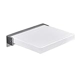 Badewannen-Duschstühle, an der Wand montierter klappbarer Badestuhl, Faltbarer quadratischer Duschsitz, tragend 200 kg, Duschstuhl for Badewanne (Color : White, Size : Down Flip)