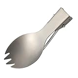 Titan Göffel - Edelstahl Göffel Faltbar Reisebesteck | Klapplöffel Gabel Combo mit Klappgriff Faltbares Besteck Outdoor Camping Titan Sporks für Outdoor Camping