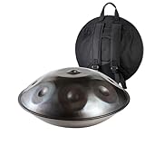 22Inch Handpan Drum - Recital Grade, natürlich von Hand gefertigt, 440Hz 9Notes D Minor Steel Drum Instrument für Musik Kreation, Meditation, Yoga, Sound Healing