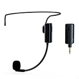 URPIZY 2.4G Kabelloses Mikrofon Headset System Mit 160Ft Reichweite Unidirektionales Funkmikrofon Set Mit 20 Kanälen Für Fitnesskurse Führungen Unterricht