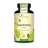 Yamswurzel Kapseln | 1.000 mg Mexican Wild Yam Extrakt (20:1) | 200 mg Diosgenin + Zink | 120 Stück | Laborgeprüft | Ohne Zusätze | Deutsche Produktion Vegavero