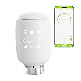 Smartes Heizkörperthermostat, Zigbee Tuya Smart Home Thermostat, WLAN Heizungsthermostat Pack of 1 mit APP Voice Timing Konstante Temperatur Energiesparende Heizung Smart Switch, Spart Heizkosten