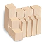 Lindenholz Schnitzholz, 15 Stück Holzblöcke zum Schnitzen, Schnitzholz Set, Holzblöcke zum Basteln, Natürlich Holzschnitzerei-Set für Kinder