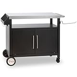 BBQ-Toro Grillwagen 103,5 x 59 x 81 cm | Silber/Schwarz | Grilltisch mit großer Arbeitsfläche | Grill Beistelltisch, Outdoor Grill Trolley, Grilltisch Outdoor, Servierwagen, Outdoor Garten Trolley