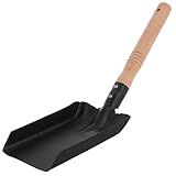 KONTONTY Tragbare Gartenschaufel mit Holzgriff Kleiner Bodenspaten aus Eisen Quadratische Multifunktionsschaufel für Gartenarbeit Camping und Haushalt