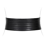 VONMELLI Breiter Gürtel Damen, Elastischer Taillengürtel Damen für Kleider Vintage Mode Dehnbarer Korsettgürtel Cinch Gürtel Schwarz Passend für Taillenumfang 90-99cm