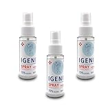 Hand- und Oberflächenreiniger, 3 x 50 ml, 70 % Alkohol, Glycerin und Aloe Vera, verbesserte Formel – antibakterielles Spray, Viruzid, praktisch und sicher