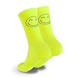 HappyTraining Sportsocken, atmungsaktiv, thermoregulierend, verstärkte Ferse und Zehenpartie, perfekt für Laufen, Crossfit, Radfahren, Gelb (Amarillo Fluor), 38-41
