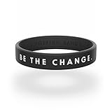 Helping Band - Silikon Armband - Be The Change I Größe S/M I Farbe Schwarz - Unterstütze WWF-Projekte - Silikonarmband für Herren und Damen - Gummi Armbänder