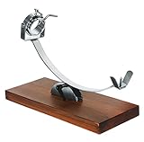 Nerthus FIJ 853 Jamonero Giratorio con Cabezal telescópico y base ajustable FIJ 853 Schinkenhalter mit drehbarem Kopf und verstellbarer Basis, Holz Edelstahl, braun