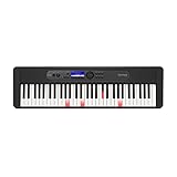 Casio LK-S450 CASIOTONE Top Leuchttastenkeyboard mit 61 anschlagdynamischen Tasten im Piano-Look mit 600 Sounds und 200 Begleitrhythmen, Mikrofoneingang, schwarz