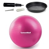 ATC Handels GmbH Gymnastikball Set Ø 45, 55, 65 & 75cm inkl. Stopperschale, Ballpumpe, Ventilöffner und Maßband - Fitness, Therapie und als Sitzball fürs Büro, 75cm, Fuchsia