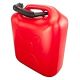 Trevendo Kraftstoffkanister für Benzin und Diesel, Benzinkanister, Reservekanister, Deckel mit Dichtring, Flexibler Ausgießer, AdBlue-beständig, rot (20 Liter)