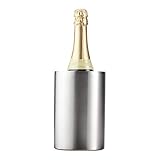 Relaxdays Flaschenkühler Edelstahl, doppelwandig, starke Isolierung, Sektkühler und Weinkühler, Flaschen Ø 10 cm, silber