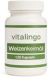 Weizenkeimöl 120 Kapseln - kaltgepresst, hochdosiert - enthält von Natur aus Spermidin, Omega 3, Omega 6 und Vitamin A, B, D, K