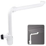 DASIAUTOEM 1 1/4 Zoll Raumsparsiphon, Geruchsverschluss für Waschbecken, 360° Einstellbarer Siphon Waschtisch, Abflussrohr mit Geruchsverschluss, Raumsparsiphon für Badezimmer, Siphon Flach, Weiß