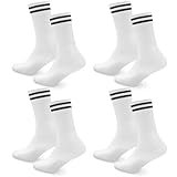 Sneaker Socken Herren Damen, 4 paar Unisex socks Atmungsaktiv Sportsocken Laufsocken Lange Business & Freizeit Baumwollsocken Schwarz Weiß ,Ideal für Herbst & Winter 39-42