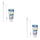 TRIXIE Zahnpflege-Set für Katzen | Doppelpack | 2 x 50 g | Zur Zahnpflege bei Katzen | Beinhaltet Zahncreme mit Käsearoma und Zwei Zahnbürsten mit DREI verschiedenen Köpfen