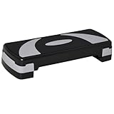 Steppbrett Aerobic-Stepper höhenverstellbar mit 3 Stufen für Zuhause bis 150 kg (Schwarz+Grau)