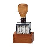 SUNGOOYUE Einzigartiger Roller-Datumsstempel Im Vintage-Stil für Sammelalben, Reisetagebücher, Handlicher Datumsstempel Im Nostalgischen Heißluftballon-Look (Originaler Griff in Holzfarbe)