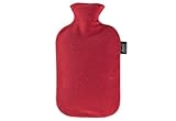 Fashy 6530 42 Wärmflasche, 2.0 L, Vliesbezug, Thermoplast, cranberry