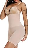 SURE YOU LIKE Damen Figurenformend Miederpants Miederhose Shapewear Bauch-Weg-Effekt Formt Sofort Body Shaper mit Bein Hohe Taille Unterwäsche Atmungsaktive Nahtlose, Beige, M-L