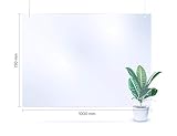 reflecto Spuckwand zum Aufhängen | 100cm oder 73cm breit | hängende Ausführung als Nies- und Spuckschutz gegen Tröpfcheninfektionen | transparente Kunststoff-Barriere zum Virenschutz (100 x 73 cm)