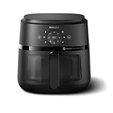 Philips Airfryer 2000 Serie – 13 Zubereitungsmöglichkeiten, 6,2 l, kompaktes Design mit Kochfenster, RapidAir-Technologie, Braten mit bis zu 90% weniger Fett, leicht zu reinigen (NA230/00)