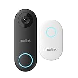 Reolink Video-Türklingel PoE mit Chime, 5MP HD Türklingel Kabelgebundene mit Kamera, 180° Ultraweitwinkel, Zwei-Wege-Audio, Personenerkennung, Wasserdicht, Alarme, Kompatibel NVR, Video Doorbell PoE