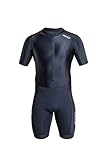 ZONE3 Herren Activate+ Kurzarm Tri Suit - Performance Einteiler für Triathlon Training & Rennen, Schwarz, Small