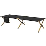 Outsunny Feldbett faltbar Campingbett mit Tragetasche 196 x 64 x 45 cm Gästebett bis 200 kg Campingliege für Erwachsene Klappbett für Indoor, Outdoor, Garten Camping Reisen Schwarz