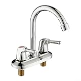 Hasaller Doppelgriff-Badezimmer-Waschbeckenarmatur, 2 Löcher, drehbar, Deckmontage, Mischbatterie, Doppelloch-Waschtischarmatur für heißes und kaltes Wasser, Mischventilschalter für Badezimmer,
