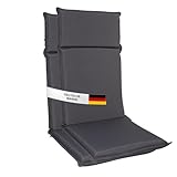 Albatros Gartenstuhl Sitzauflage 2er Set Gartenstuhlauflagen Sitzpolster Sitzkissen Outdoor Anthrazit 106x45cm, Hochlehner Auflage UV Beständig wasserabweisend geeignet für Klappstühle