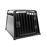 MaxxPet Hundebox Auto, Hundetransportbox Auto, Hundebox Auto Kofferraum, Hundebox XXL, Hundebox Große Hunde, Hundeboxen Alu, Hundekäfig Auto, 76x84x69cm