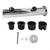 Desiumite Schirmständer aus Granit für den Außenbereich | Robuster Edelstahlfuß mit verstellbaren PVC-Hülsen | Winddichtes Design mit Befestigungsschraubenloch | Kompatibel