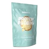 BioTechUSA Protein Pudding, Puddingpulver mit Molkenprotein und Milcheiweiß, mit Glucomannan und Süßungsmittel, 525 g, Vanille