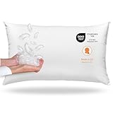 sleepling Daunenkissen Federkissen 40x60 cm, 100% Daunen & Federn, Kopfkissen Sofakissen, 60 Grad waschbar, Kissen aus 100% Baumwolle, weiß